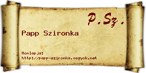 Papp Szironka névjegykártya